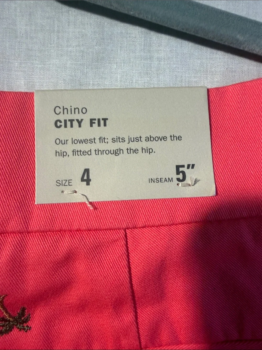 J. Crew Size 4 Chino City Fit Women's Coral Embroidered Palm-Print Shorts